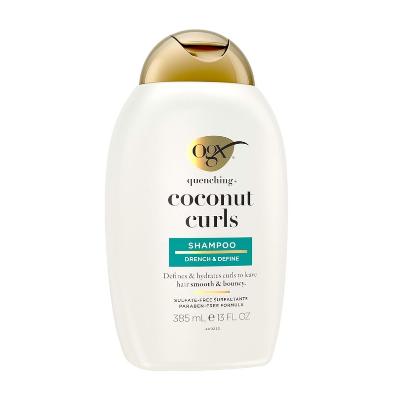OGX Curl-Defining Shampoo - Hydrating Coconut Oil & Honey Formula | 13 fl oz for Nourished Curly Hair