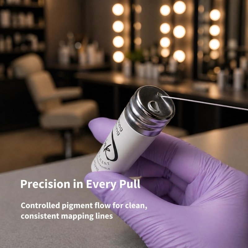 Ink Permanent White Brow Mapping String [100 Ft Bottles - 30 m] Pre-Inked String for Permanent Makeup and Microblading Supplies, Brow Mapping Kit, Eyebrow Thread for Shaping (White)