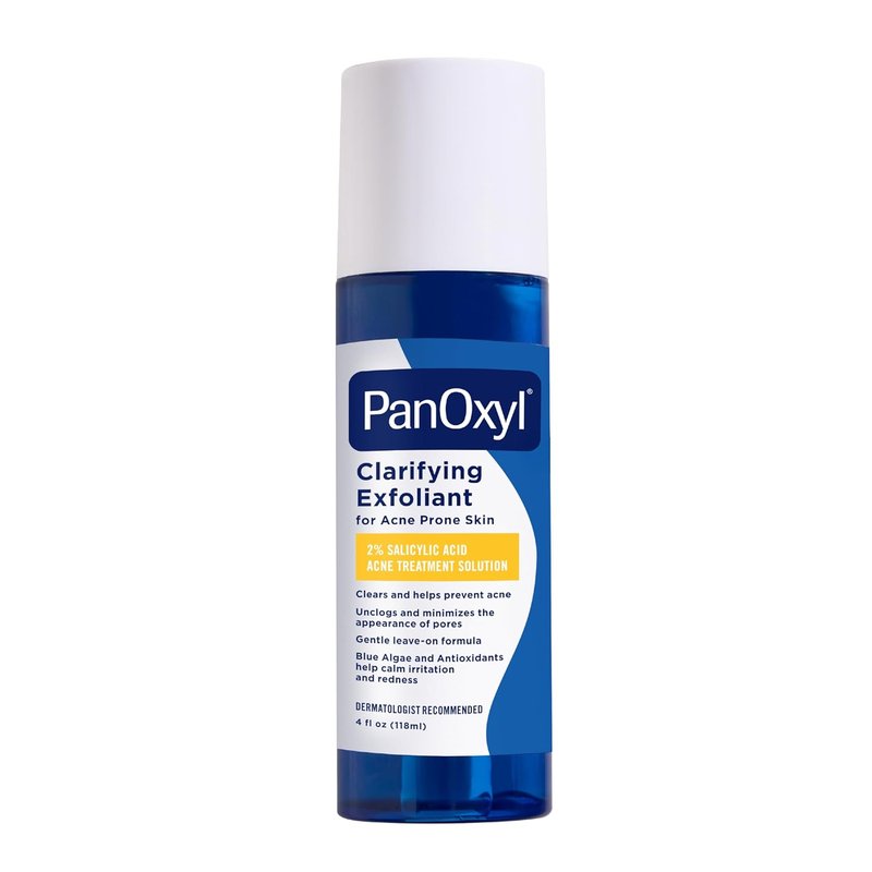 PanOxyl Clarifying Exfoliant - 2% Salicylic Acid BHA Liquid for Acne Prone Skin | 4 fl oz, Redness Relief & Pore Minimizer