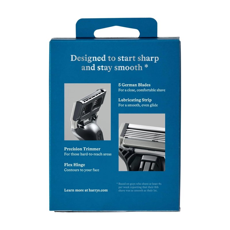 Razor Blade Men's Replacement Cartridge Refills for Harry's Razors, 5-Blade, Shaving, 8 Count