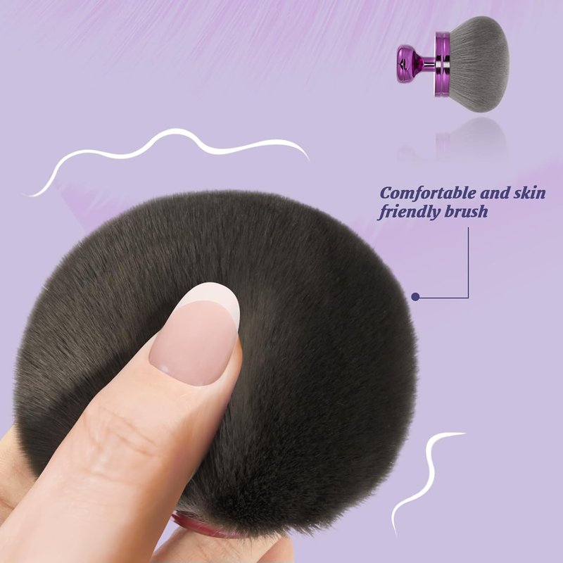 Extra Large Body Makeup Brush - Self Tanner Applicator with Drawstring Bag | 3.2 Inch for Face, Legs, and Body (Purple)