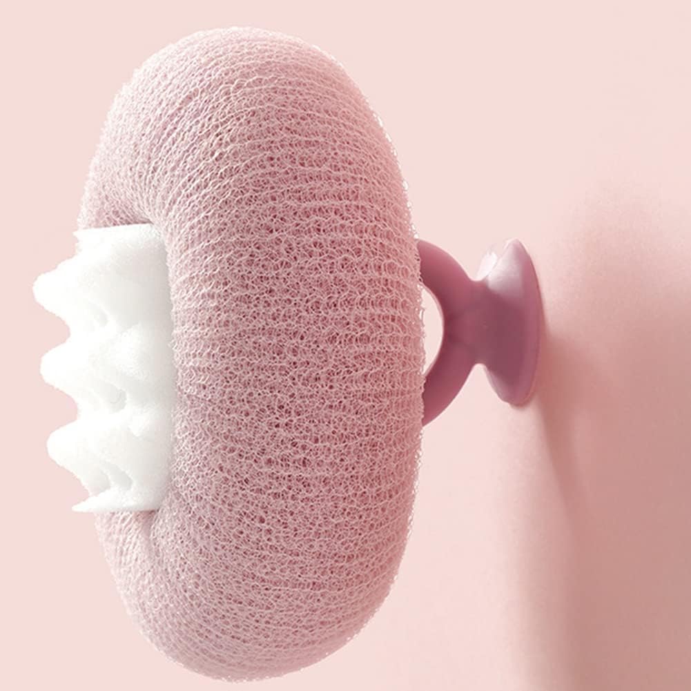 Lightcyan Suction Cup Bath Ball, Sunflower Suction Cup Bath Ball,Sunflower Exfoliating Body Scrubber, Bath Sponges Bath Sponge for Women and Men Shower Loofah Sponge