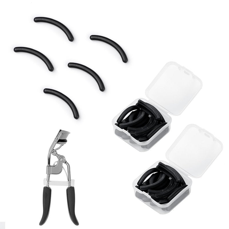 48PCS Eyelash Curler Refill Pads Compatible with Elf Eye Lash and Cosmetic Accessory, Silicone Soft Rubber Curler for Universal Eyelash Curler, Black