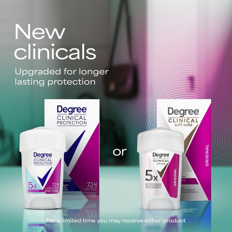 Degree Clinical Strength Antiperspirant Deodorant - 96-Hour Odor Protection | Original Soft Solid, 1.6 oz