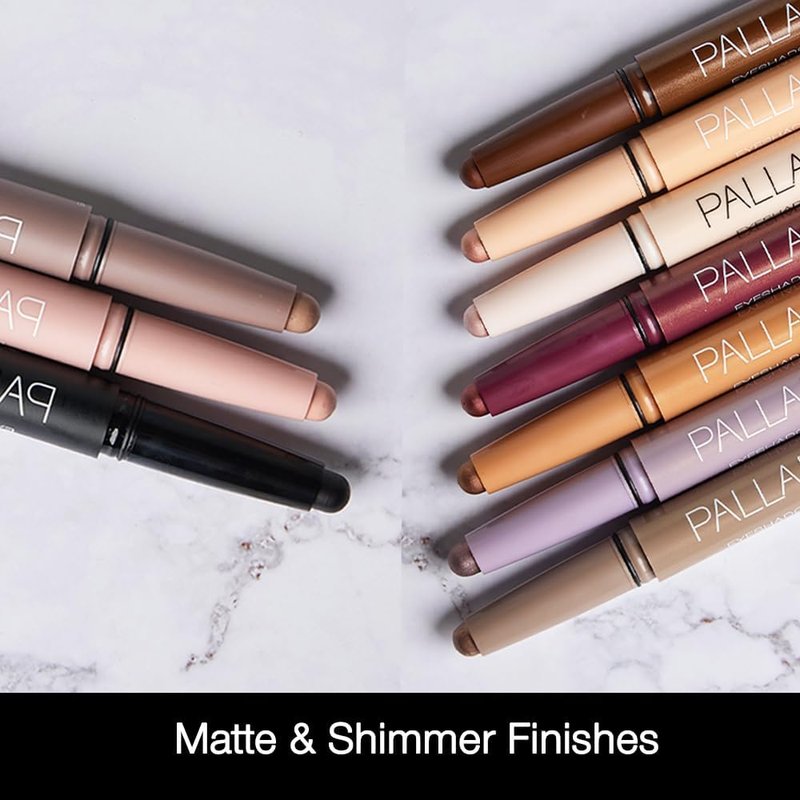 Palladio Waterproof Eyeshadow Stick - Long Lasting, Smudge-Free Formula | Matte Rose Shade with Blending Sponge