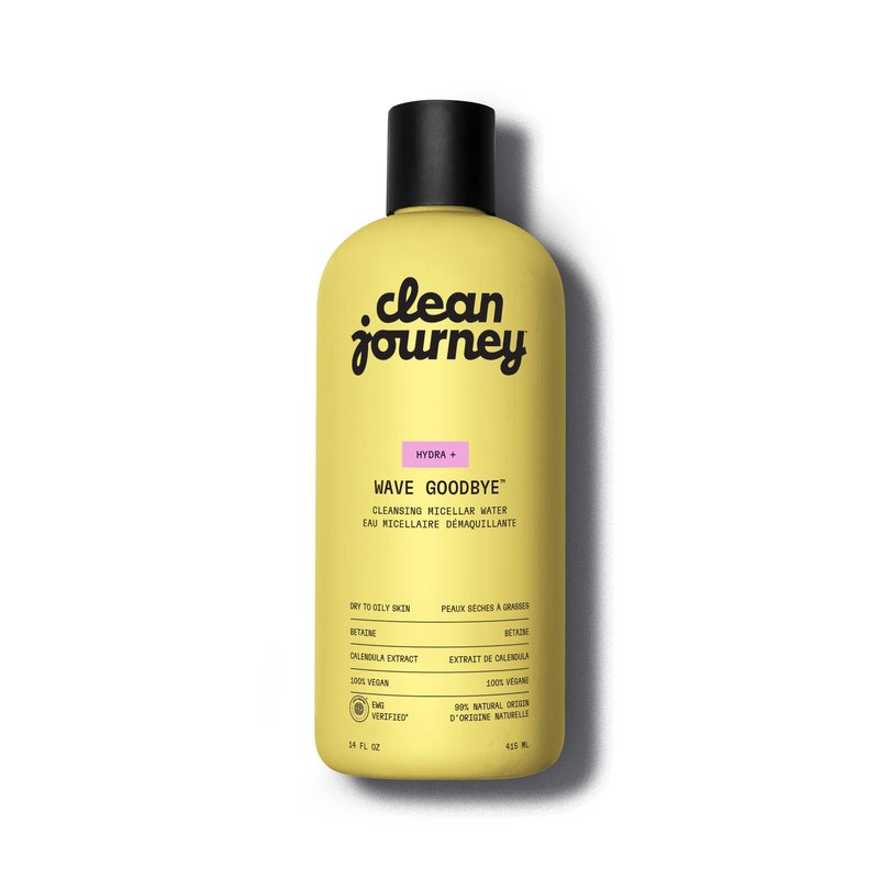cleanjourney Micellar Water Makeup Remover, with Betaine for Hydratation, Fragrance Free Cleansing Water, Dermatologically Tested, Natural Origin, EWG Verified, Vegan, 14 Fl Oz