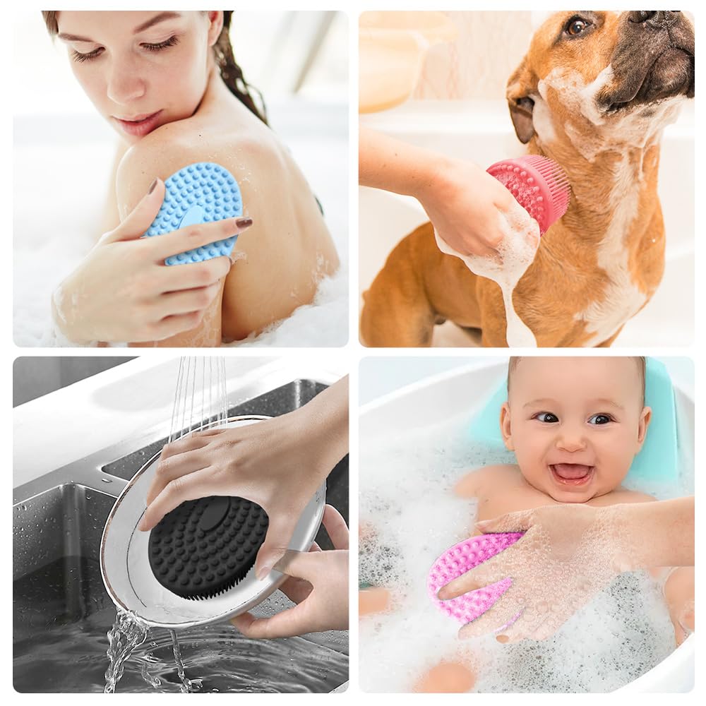 Soft Loofah Silicone Body Scrubbers - 6 Pack Exfoliating Shower Scrubbers for Men & Women