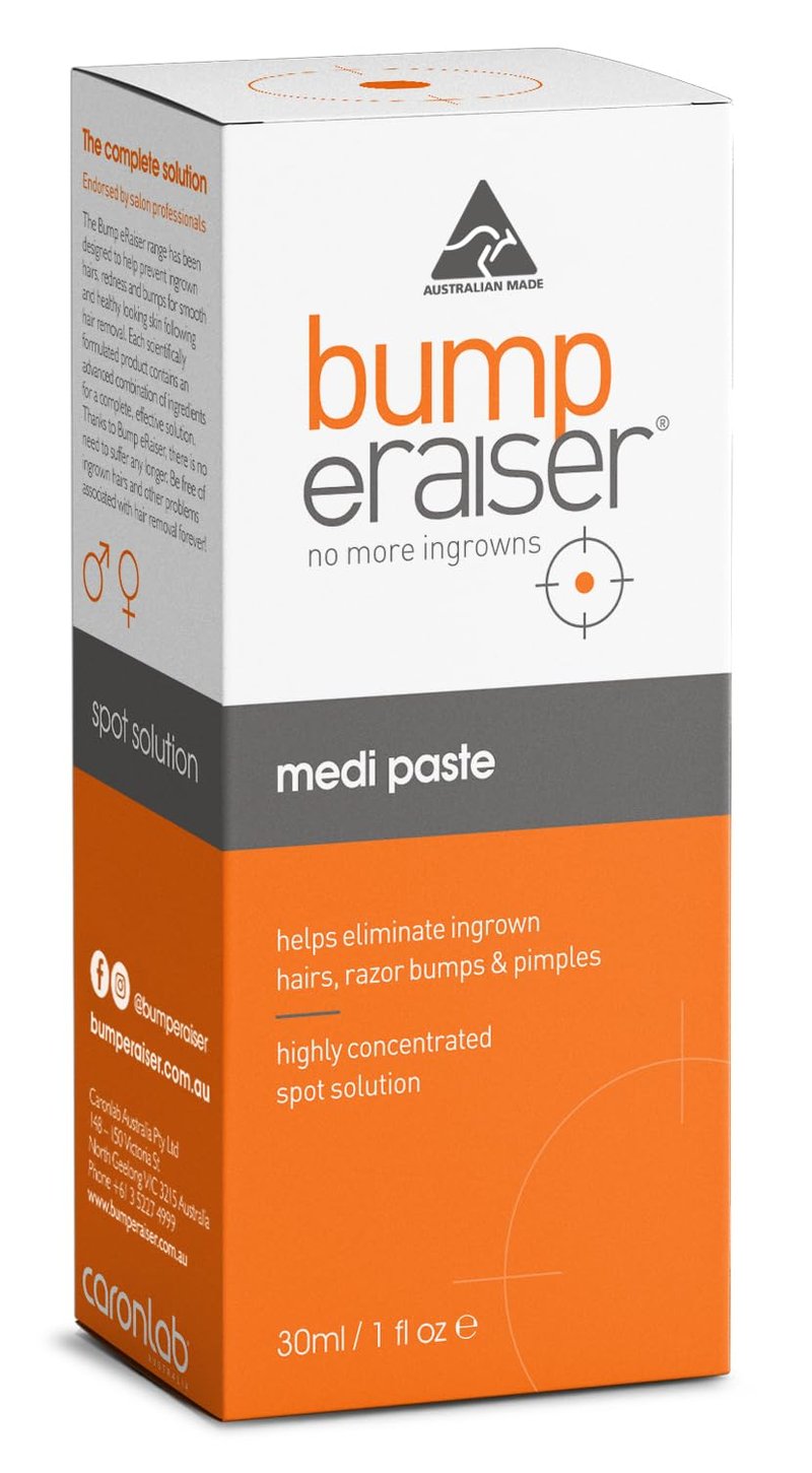 Bump eRaiser Medi Paste 1.0 fl oz — Tea Tree & Vitamin A Overnight Spot Treatment for Ingrown Hairs & Razor Bumps on Bikini Line, Legs, Beard & Underarms | Made in Australia