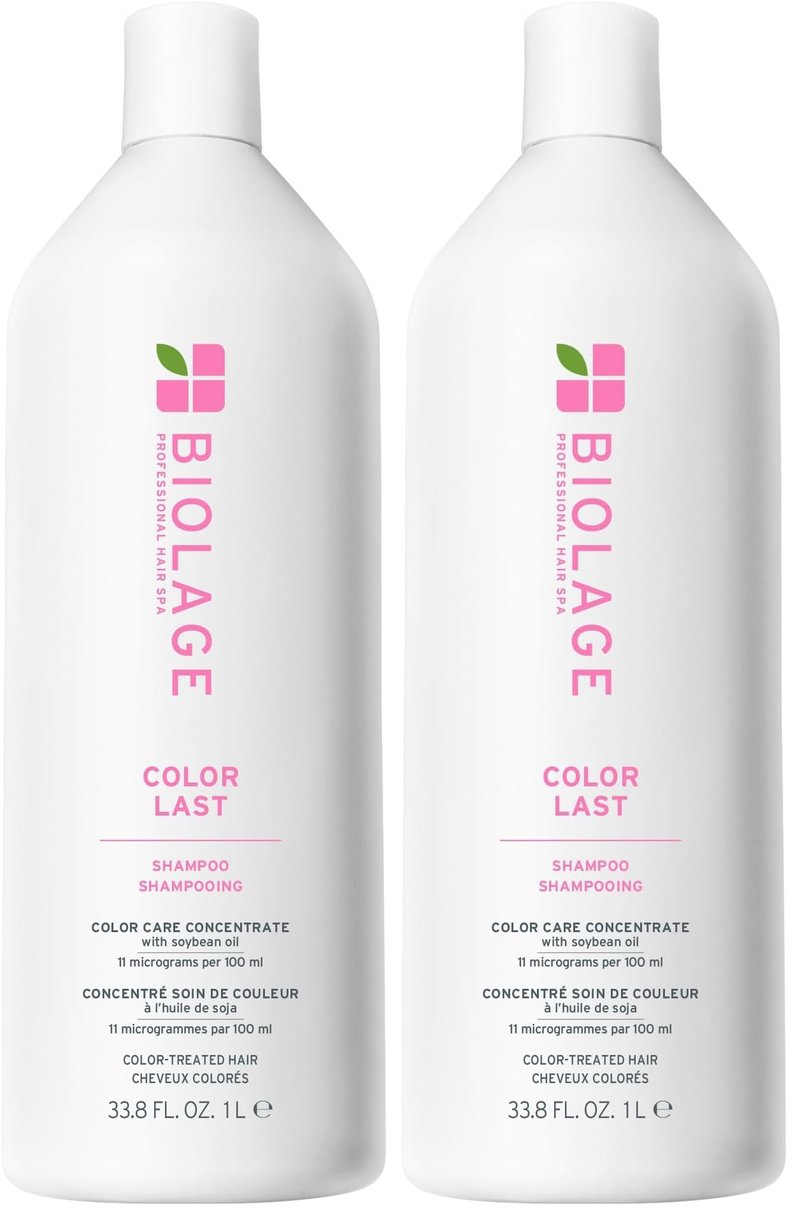 Biolage Color Last Shampoo - For Color-Treated Hair,Nourishes,Strengthens,Hydrates and Adds Shine,Soybean Oil & Stearic Acid,Paraben & Mineral Oil-Free,Vegan,33.8 Fl Oz,(Pack of 2)
