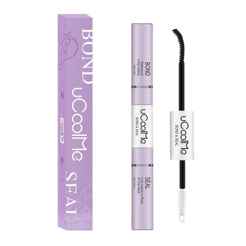 uCoolMe Lash Bond and Seal Waterproof 10ML for Lash Clusters 144Hours SuperStrong Long-Lasting Non-Irritating Eyelash Glue for DIY at Home(Black,10ML)