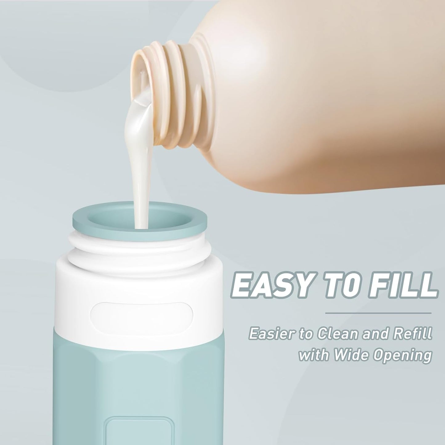 Travel Bottles for Toiletries - TSA Approved 3oz Leak Proof Silicone Containers | BPA Free Essentials Kit in Gray