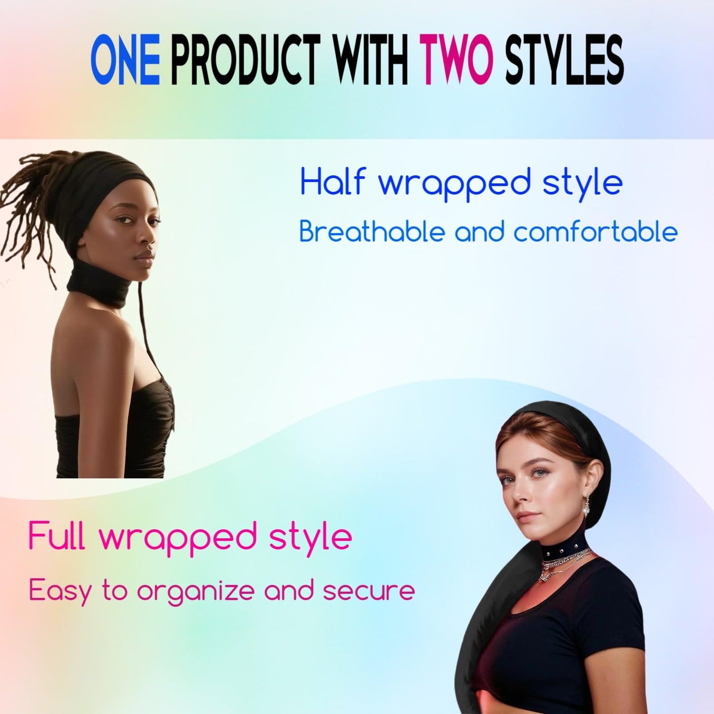 2 Pack Hair Weave Sleeve for Locs, 27.6" Extra Long Stretchy Sleeve for Braids, Dreadlocks & Twists, Adjustable Drawstring Design, Breathable Hair Sleeve for Daily Wear, Workout & Sleep(Brown)