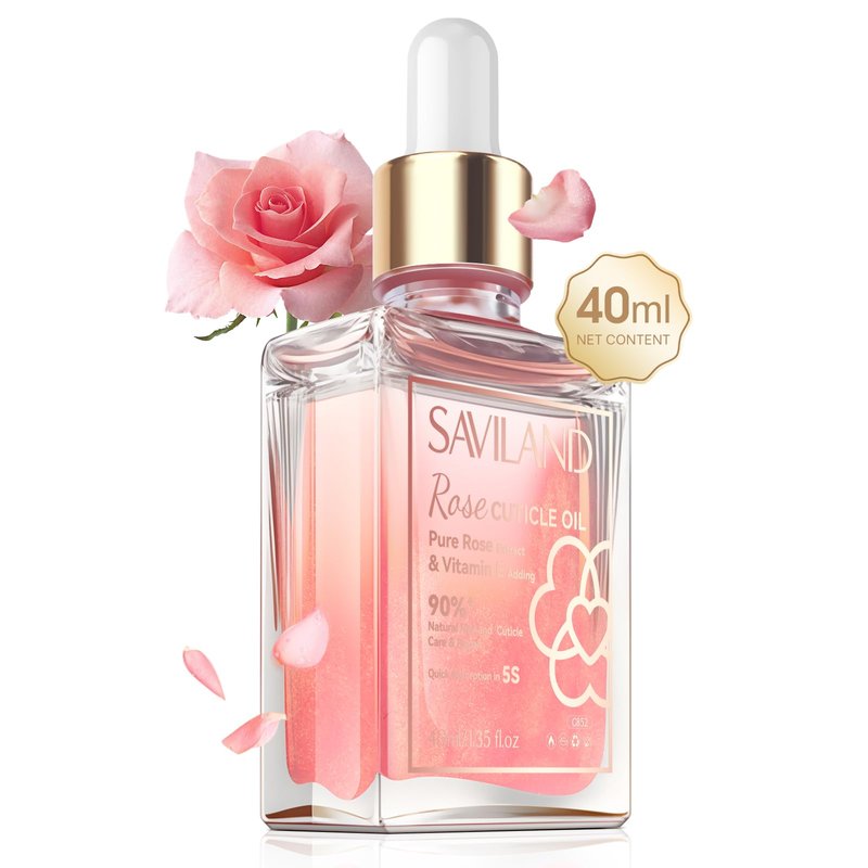 SAVILAND Cuticle Oil Vitamin E: 40ml Rosehip Nail Growth Oil Jojoba Mineral Nail Oil Plant-based Cuticle Oil For Nails Ultra Nourishing Repairing