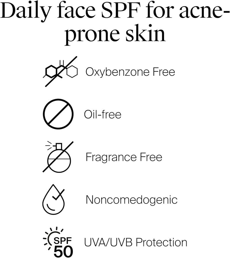 Neutrogena Clear Face Sunscreen Lotion - Broad Spectrum SPF 50 for Acne-Prone Skin | Oil-Free, Matte Finish, 3 Fl Oz