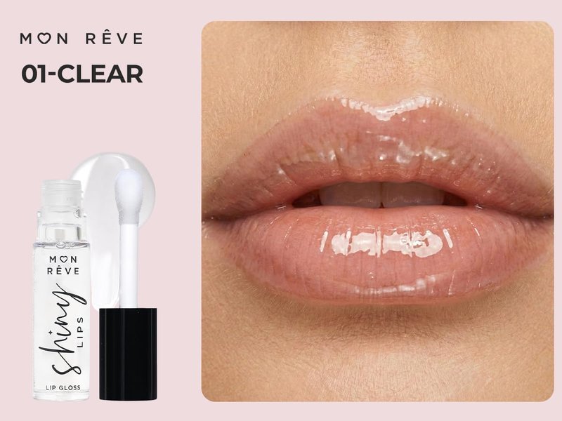 MON RÊVE Moisturizing Lip Gloss for Women – Ultra-Shiny 3D Hydrating Lip Gloss with Chamomile Oil, Non-Sticky Nourishing Formula for Long-Lasting Wear, 0.27 fl oz, 18 Shimmer Shades (01 CLEAR)