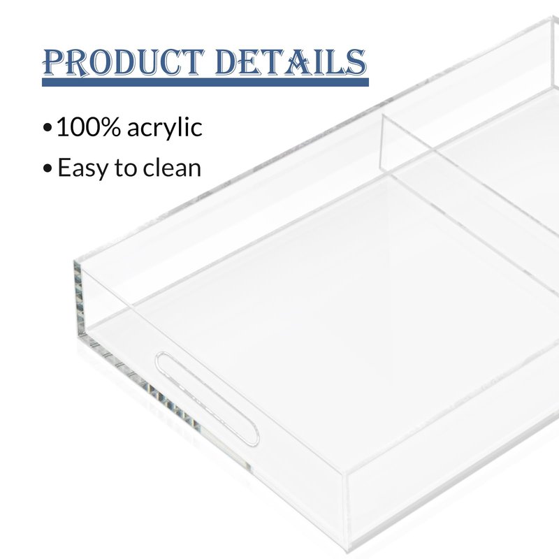 LUGUNU Multipurpose Acrylic Tray Set, 10X6.1X1.3inches Pedicure Tray, SPA Tray,Foot Care, Foot SPA, Tray Set Includes 4 Acrylic Bowls, Brush and Small Scraper Spoon