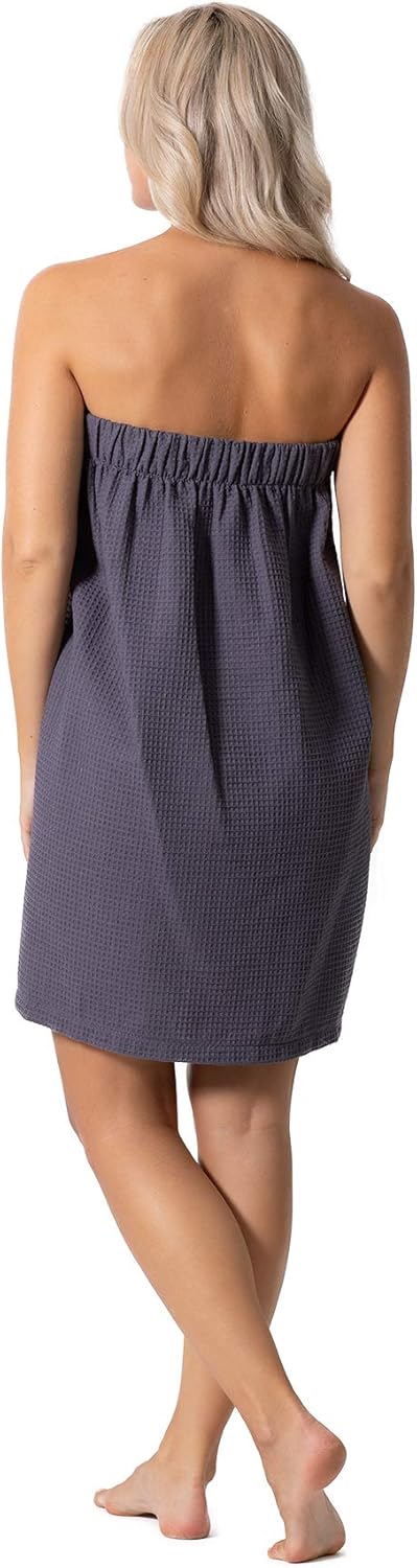 Turkish Linen Waffle Spa Body Wrap for Women - Adjustable Closure, Soft & Absorbent