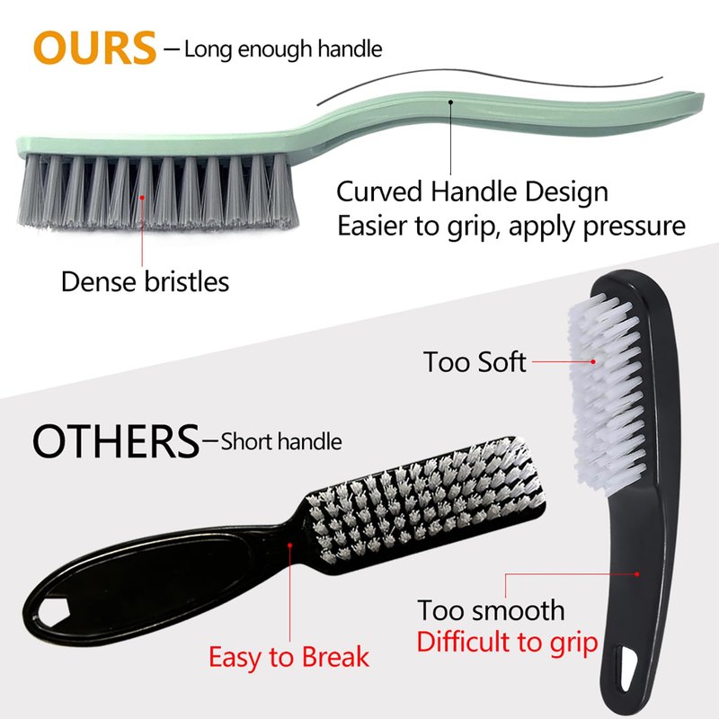 Nail Brush Foot Brush Curved Handle Grip Hand Fingernail Scrub Brush Home Laundry Cleaning Shoes Clothes Toes Nails Feet Scrubber,4 PCS