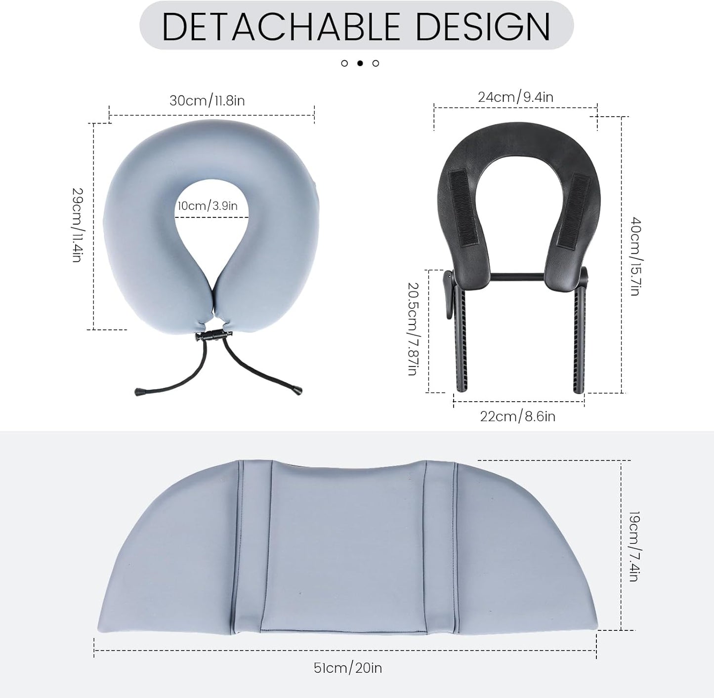 TRENDBOX Massage Table Face Cradle，Memory Foam Pillow，Adjustable Multi-Functional Memory Foam Pillow for Office, Travel Sleep，Cold Nap Pillow - New Choice for Lunch Break - Slate Blue （Plastic Stand）