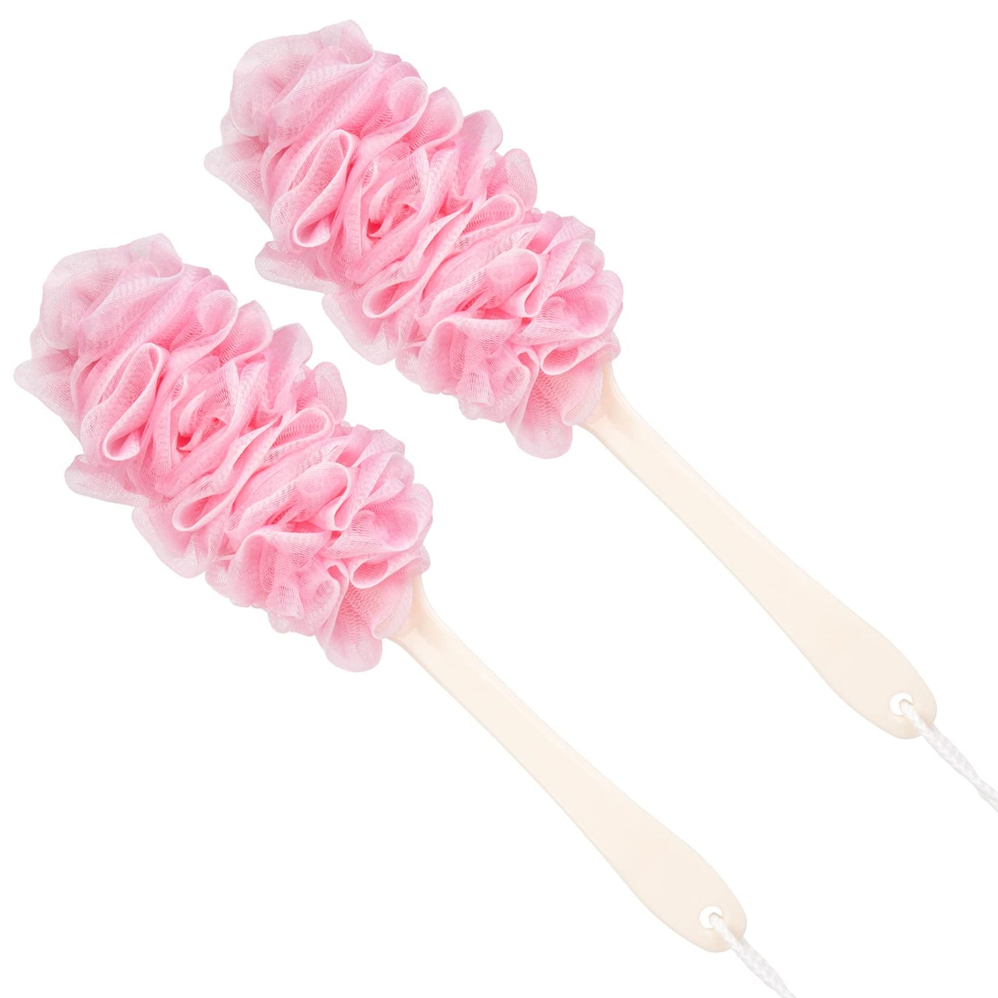 Arswin Loofah Back Scrubber for Shower,Loofah On a Stick Long Handle Bath Sponge Shower Brush,Soft Nylon Mesh Body Brush for Women&Men