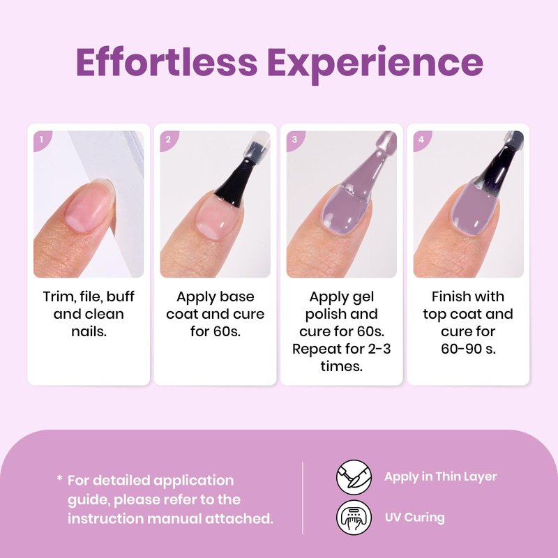 Beetles Purple Gel Nail Polish – 15ml Purple Glitter Gel Polish Soak Off UV LED Shimmer Rose Quartz Glow Color Nail Art Long Lasting Glossy Salon and DIY Nail Manicure Spring Gift for Women