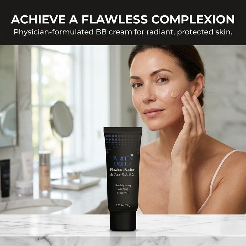 MD Flawless Factor BB Cream - Brightening Tinted Moisturizer with SPF 35 | Waterproof Beauty Balm, 1.76 fl oz