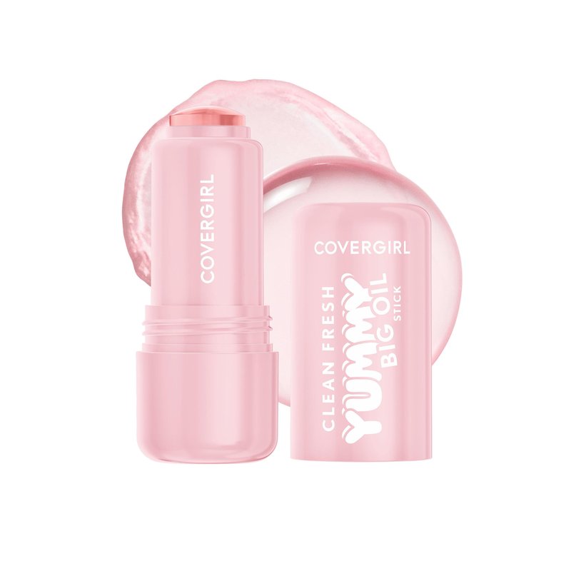 COVERGIRL Clean Fresh Yummy Big Oil Stick, Flavored Lip Oil, Dewy Finish, Non-Greasy - 120 Let’s Get Fizzical (Clear)