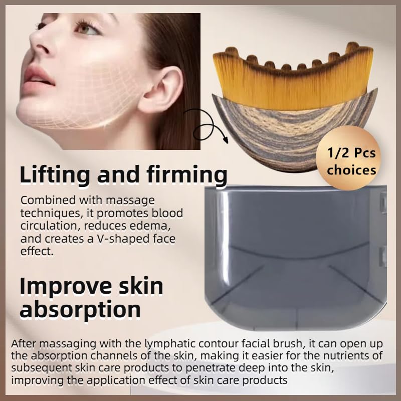 Skiennix Lymphatic Contour Face Brush - Sculpt, Detox & Lift for Enhanced Skin Glow | 1 Piece