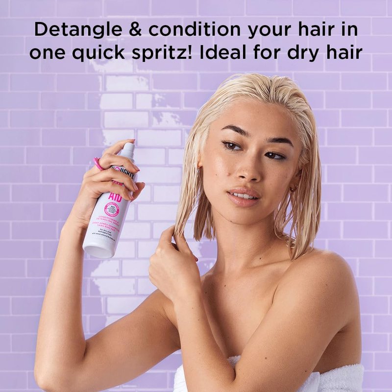 Noughty 97% Natural Thirst Aid Conditioning and Detangling Spray, Leave In Hair Detangler Treatment for Dry and Damaged Hair, with Sweet Almond Oil, Sulfate Free Vegan Haircare 6.7fl.oz