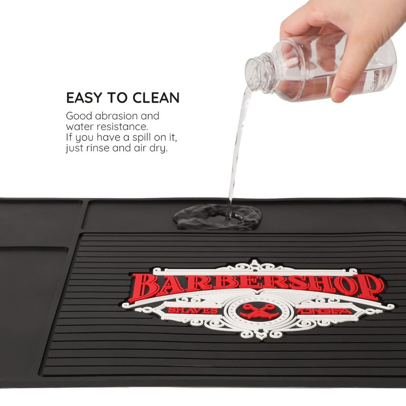 Segbeauty Barber Station Mat - 17.7" x 11.8" Flexible PVC Nonslip Tool Mat for Salon Workstations
