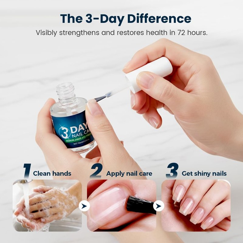 3 Days Nail Care Oil, 2026 Upgraded Keratin Nail Strengthener, Nail Moisturizer Gloss for Brittle Nails, for Women (2pcs)