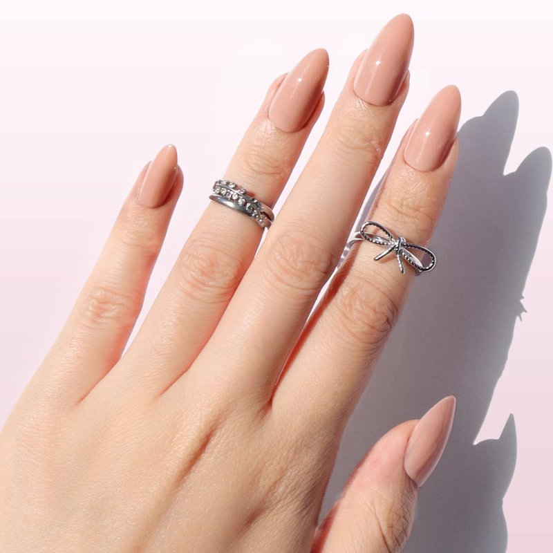 Nail Reformation Press On Nails, Soft Nude | Warm Neutral Pink Medium Almond Fake Nails with Glossy Finish, Opaque Reusable Stick On Nails Kit - 30 Pcs in 15 Sizes with Glue, Manicure Gifts for Women