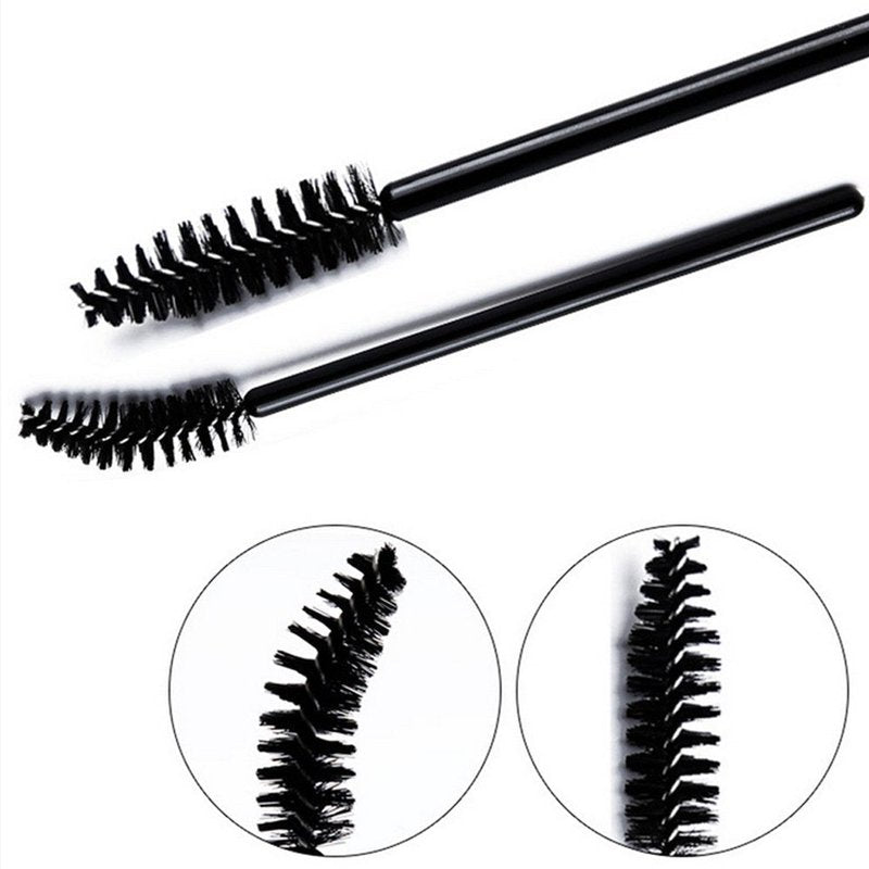 G2PLUS Disposable Eyelash Brushes - 100PCS Adjustable Mascara Wands for Extensions & Brows | Black