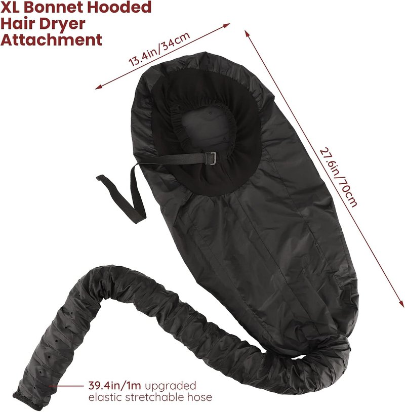 Segbeauty Bonnet Hooded Hair Dryer Attachment - Extra Large Adjustable Deep Conditioning Cap for Curly Hair Care