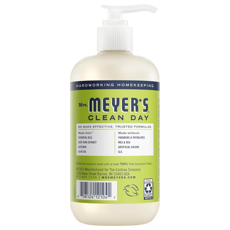 MRS. MEYER'S CLEAN DAY Hand Soap - Lemon Verbena Scent, 12.5 Fl Oz Bottle | 3 Pack