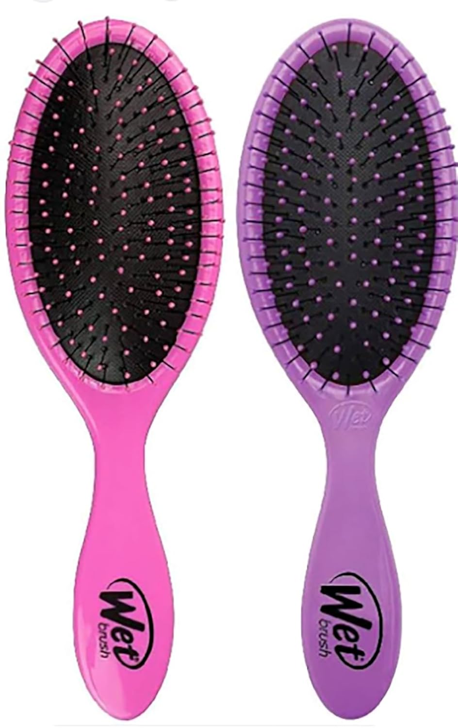 Wet Brush Detangling Brush, Original Detangler (Pink & Purple, 2 Pack), Wet & Dry Tangle-Free Hair Brush for Women & Men, No Tangle, Soft and Flexible Bristles for Straight, Curly and Thick Hair
