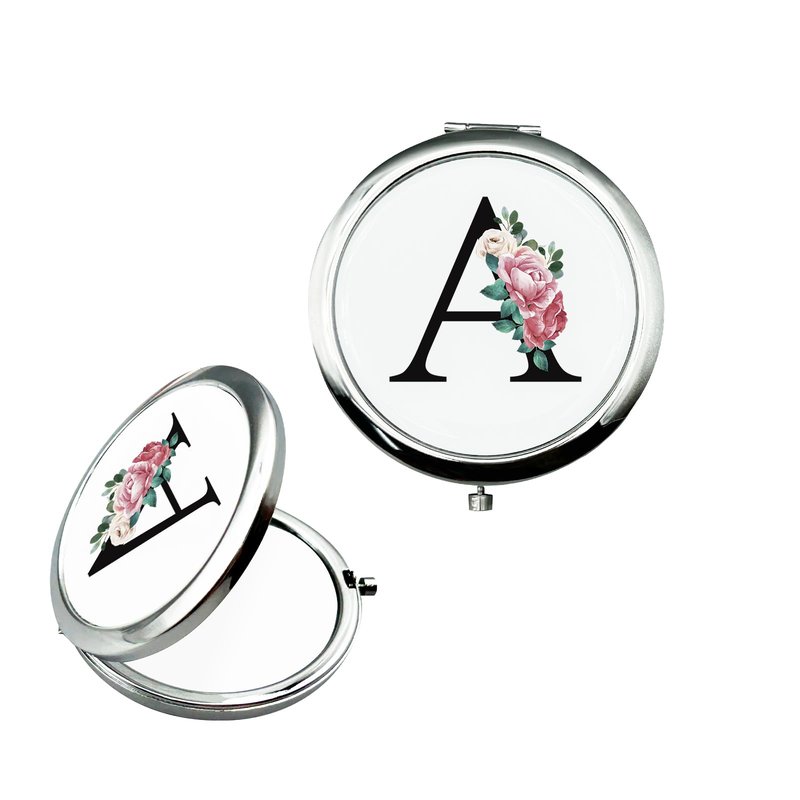 JEKUGOT Monogram Compact Mirror, Personalized Gifts for Women and Girls, Small Pocket Mirror, Personalized Compact Mirrors for Girls, Sister, Wife, Mothers, Birthday Gifts - A