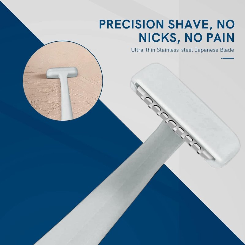 Eyebrow Razors | Dermaplane Set with Japanese Blades - Exfoliating Tools for Fine Hair, Black
