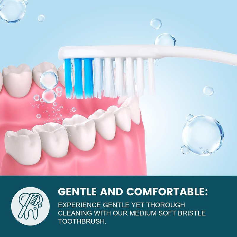 Navona 600 PCS Premium Toothbrushes - Individually Wrapped, Medium Soft Bristles | Ideal for Travel & Donations