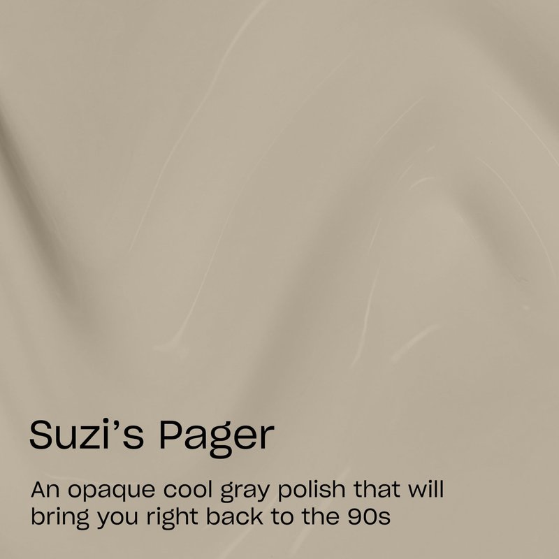 OPI Nail Lacquer Suzi’s Pager | Opaque Dark Neutral Gray Crème Chip Resistant Nail Polish | What's Your Mani-tude | Fall 2025
