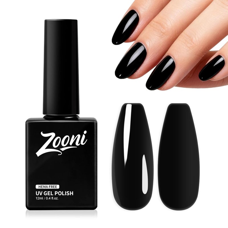 Hema-Free Gel Nail Polish - Black Color UV Nail Kit for DIY Manicure | 1 Piece