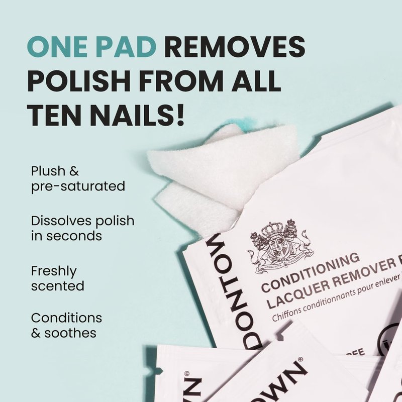 Nail Polish Remover Set - Acetone-Free Formula with Gentle Non-Drying Pads | 8 Fl Oz, Conditions Nails & Cuticles