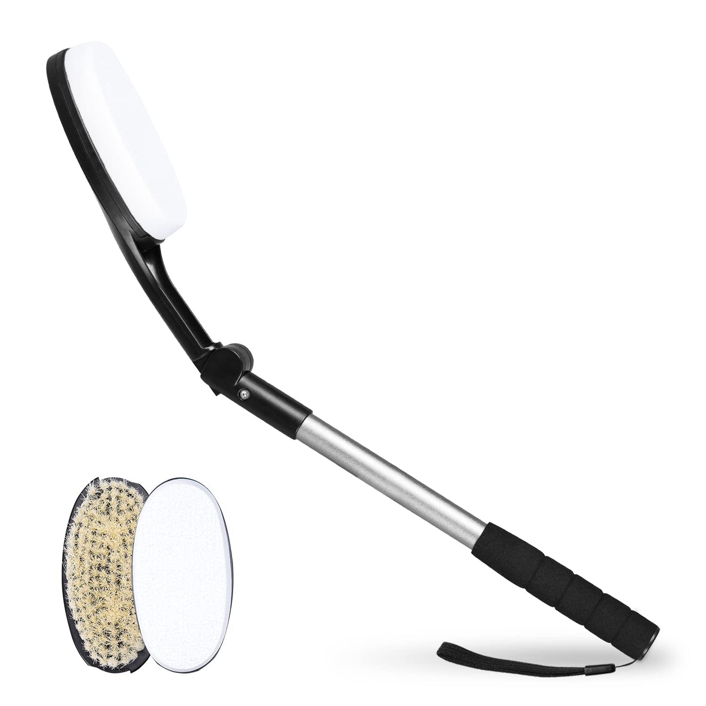 EASACE Body Brush for Back,Lotion Applicator, Long Handle Bath Brush for Showering, Adjustable Head Back Scrubber, Shower Brush with Soft Bristles for Wet or Dry