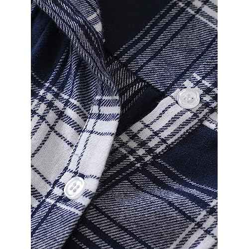 Latuza Women's Long Flannel Nightgown Long Sleeve Floor Length