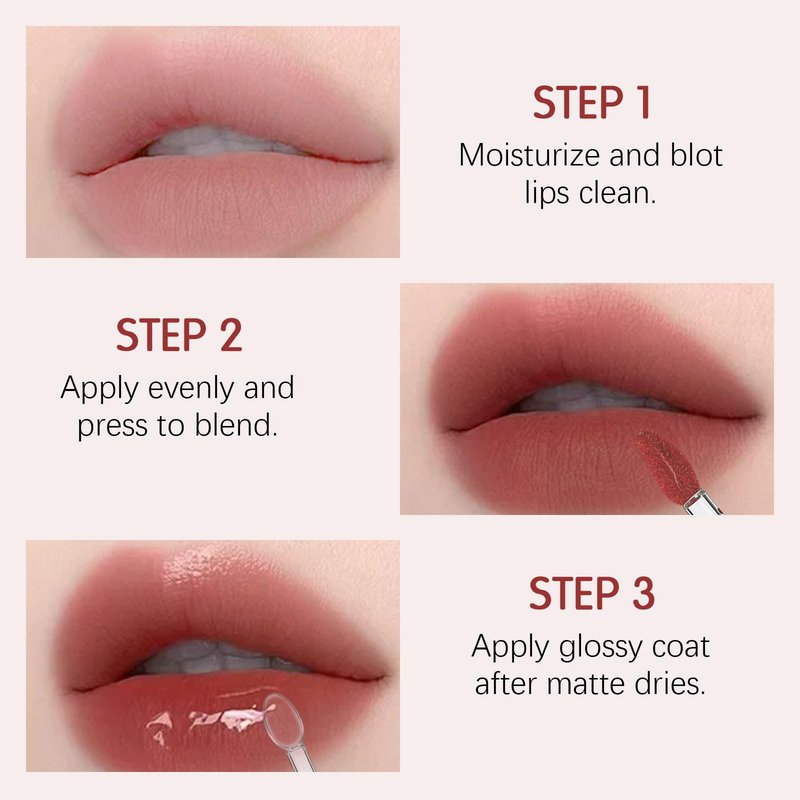 Maksure Double-Ended Lip Gloss – Nourishing Tinted Lip Oil for a High-Shine Finish, Plumps, Non-Sticky, Moisturizes Dry Lips, Vegan & Cruelty-Free Lip Makeup (05 Red Brown)