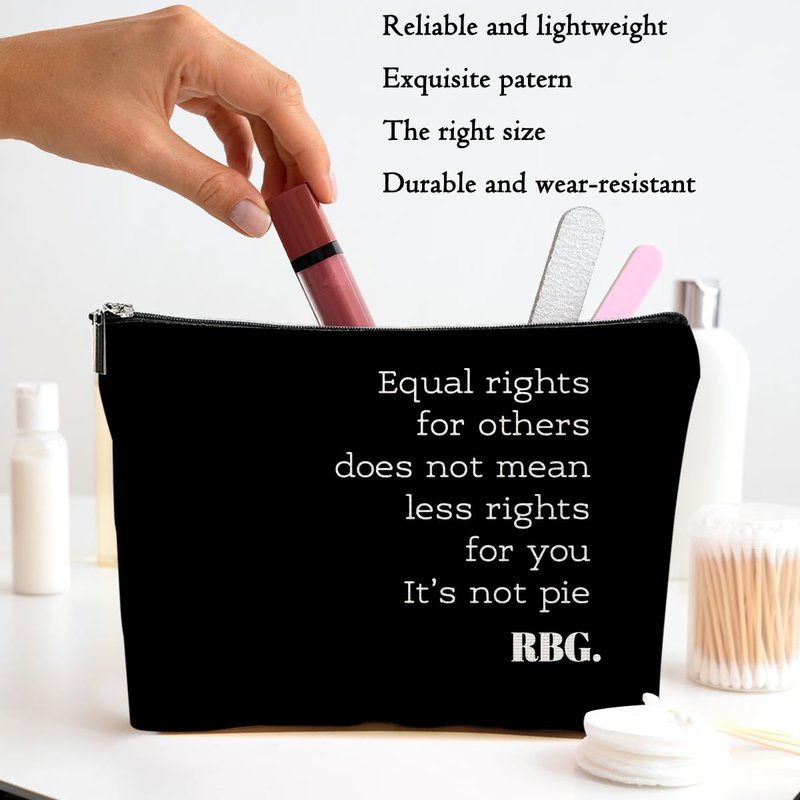 Inspirational Feminist Equal Rights Makeup Bag Feminism Human Rights Cosmetic Bag for Christmas Halloween Birthday Gifts for Women Sister Coworker Best Friend Toiletry Bag Zipper Pouch