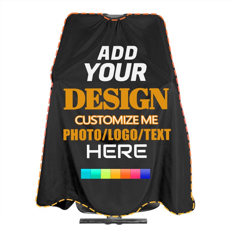 Custom Barber Cape for Men Women Personalized Design Photo Logo Text Hair Cutting Cape Salon Haircut Kit Hairdressing Apron for Home Barbershop (55x66inch)