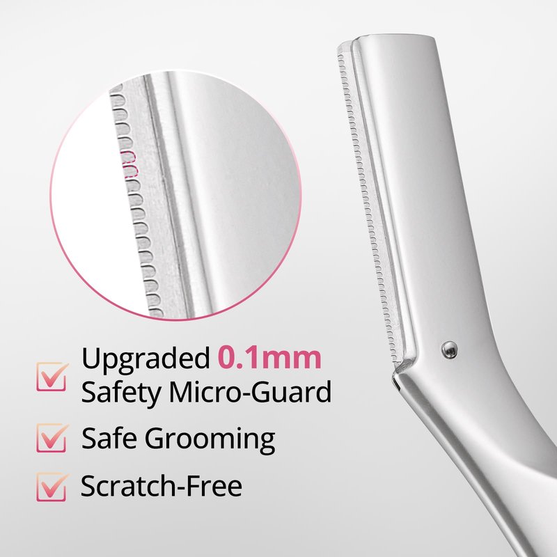 Mistfree Dermaplane Razor for Women Face, Dermaplane Starter Kits, Professional Metal Dermaplaning Tool with 12PCS Refill Blades, Reusable Face Razor for Exfoliation & Peach Fuzz Removal