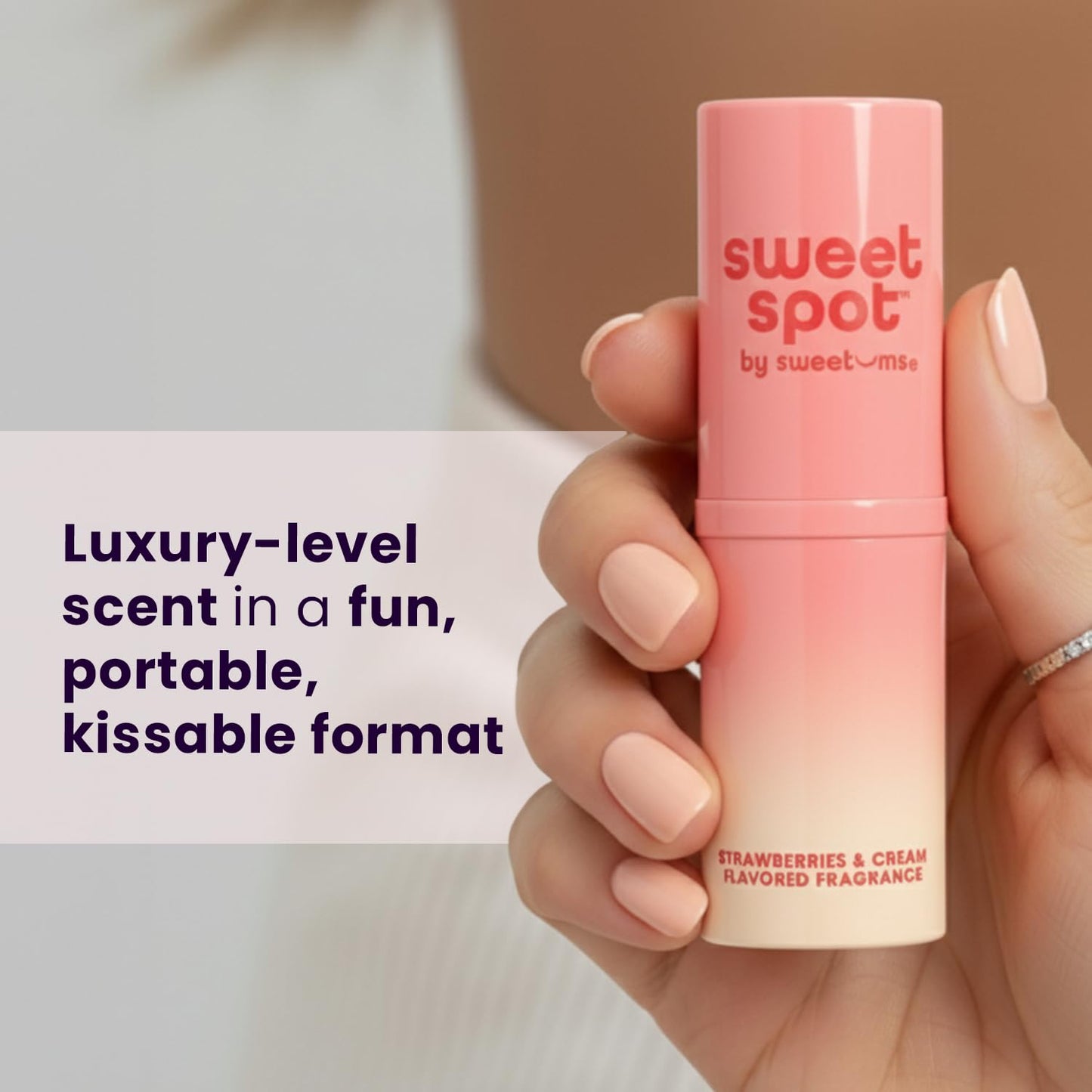 SweetSpot Solid Perfume Stick - Portable Long-Lasting Fragrance | Strawberries & Cream, Natural Ingredients