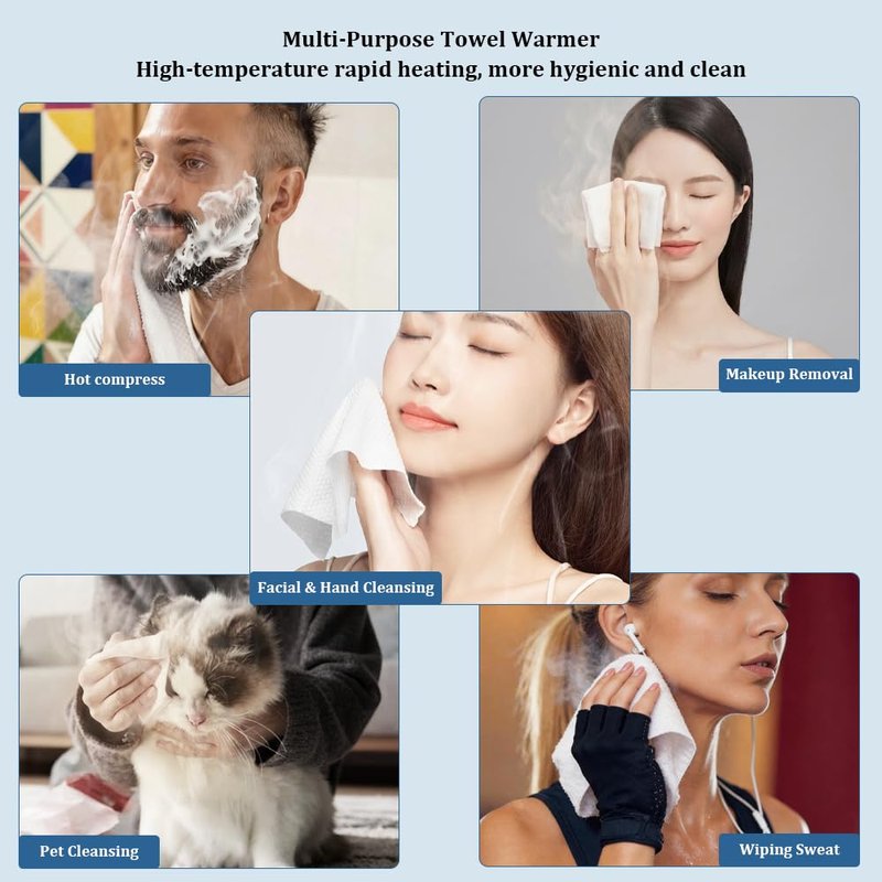 LiveFull Towel Refills for Hot Face Towel Heater Machine, 180 Pcs Disposable Compressed Face Towels for Smart Towel Warmer, 9 Buckets, 20 Pcs Per Bucket